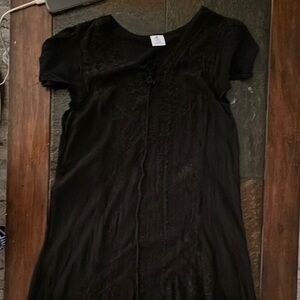 Elegant Black Short Sleeve Dress